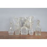 A collection of 19th century and later decanters, five in total of differing sizes and styles,