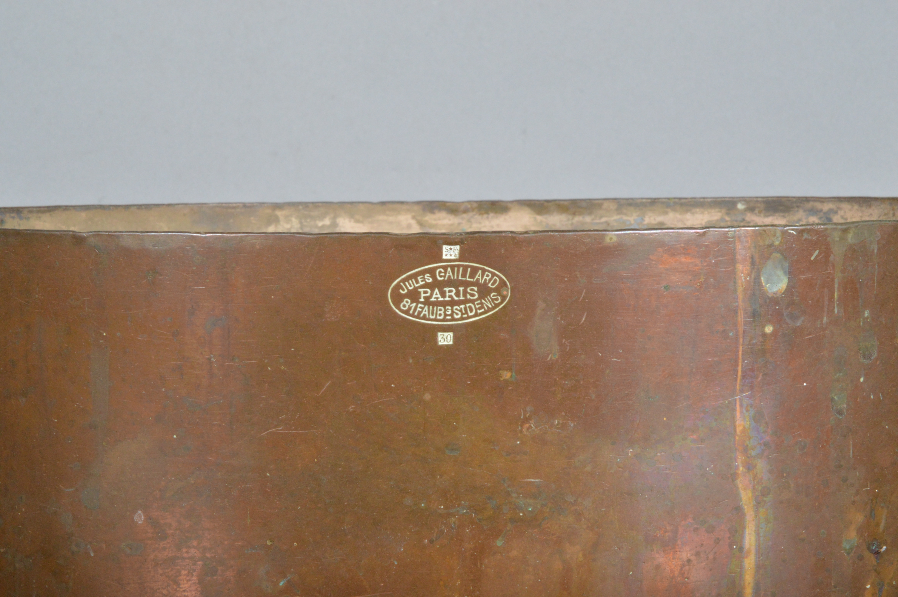 A Jules Gaillard of Paris early 20th century copper twin handle cooking pan, the base impressed with - Image 2 of 3