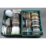 Two Trays of 9.5mm Cine Films, all on 6¾ reels, in metal canisters, various topics, titles include