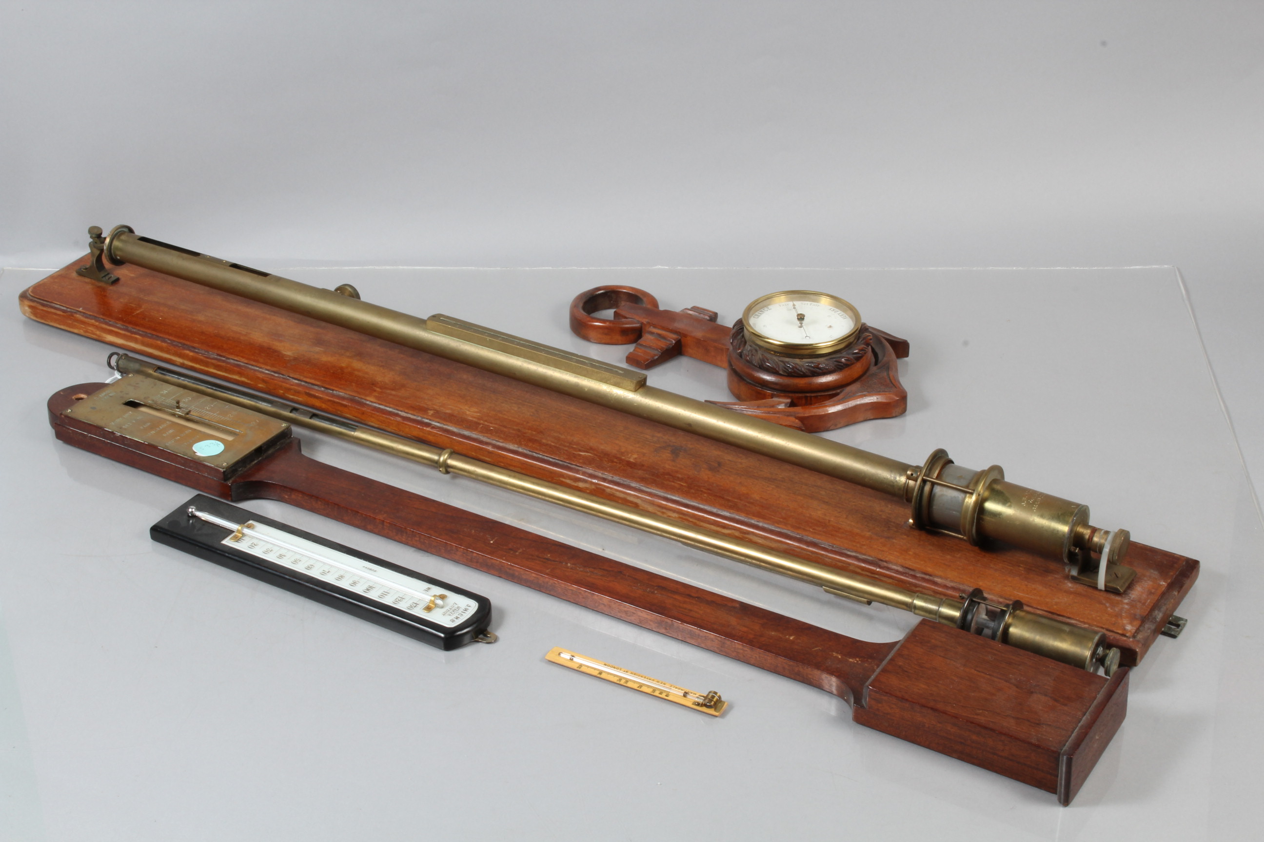 Various Scientific Instruments, A 19th Century Brass Kew Standard Barometer, engraved 'J B Dancer,