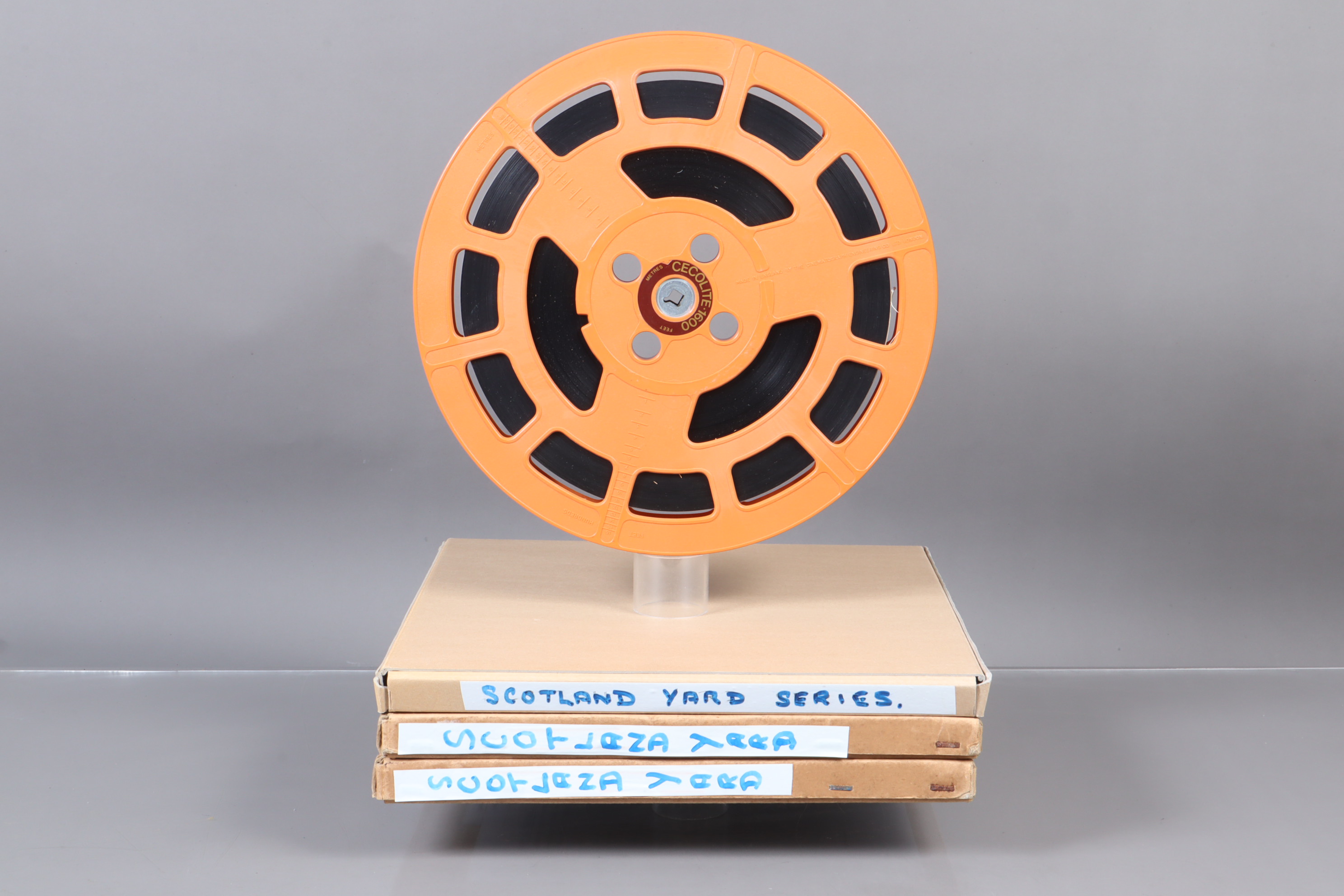 Four 16mm Film Episodes of Scotland Yard, titles The Square Mile, The Blazing Caravan, Destination