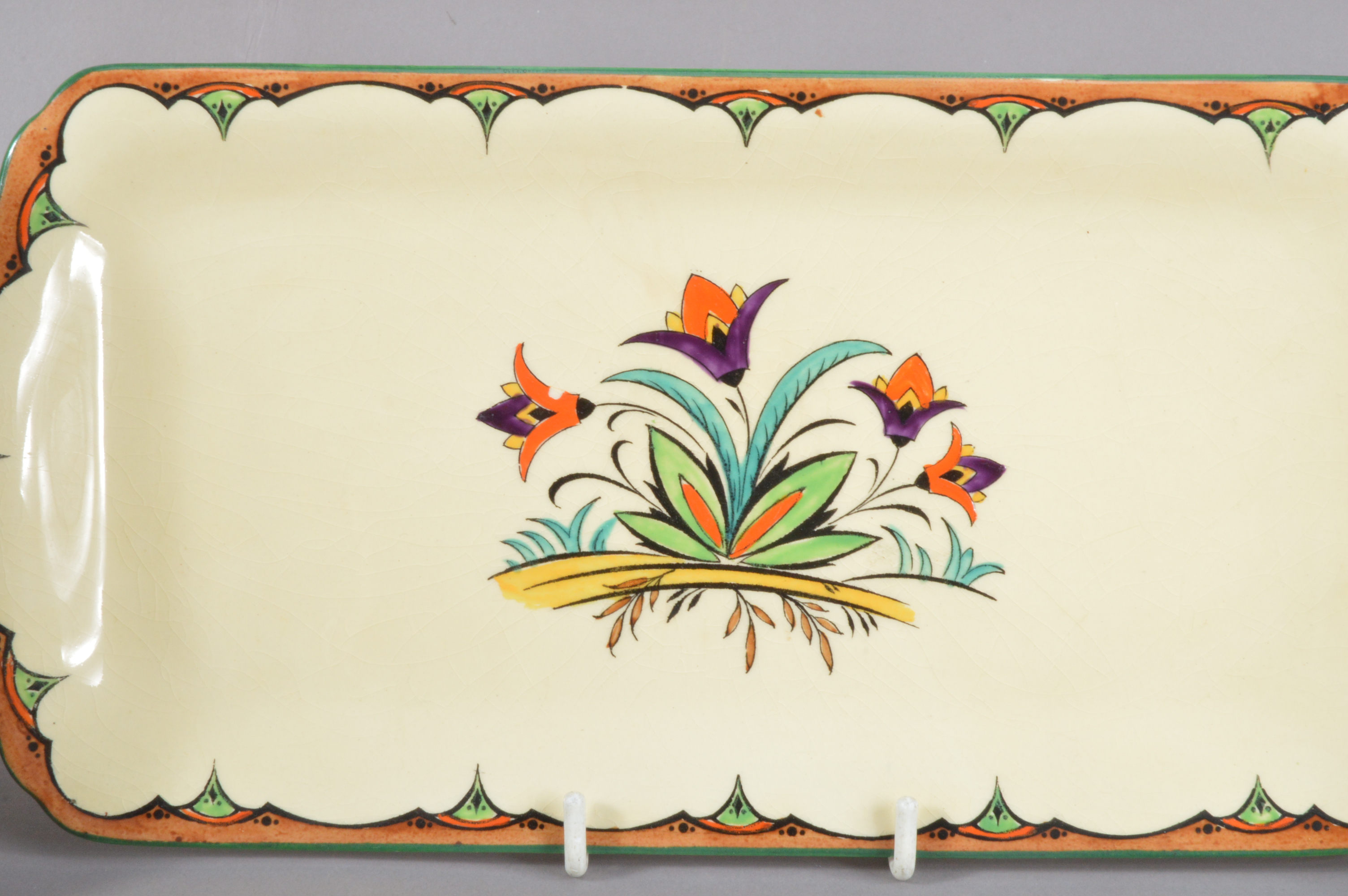 A 20th century art deco Minton ceramic sandwich set, comprising a large rectangular tray 29cm x - Image 2 of 4