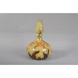 Ernst Wahliss for Turn, an Austrian double gourd vase, Art Nouveau in style with floral