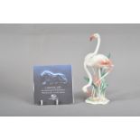 A 20th century porcelain figural group of flamingos, by Hutschenreuther of Germany, 18cm high,