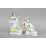 Two Royal Doulton fine bone china figurines, comprising an early 'Spring flowers' HN 1807, marked to