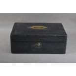 A 20th century Austin of Dublin black leatherette document case, brass recessed carrying handle,