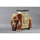 A 20th century Far Eastern ceramic elephant stool, 43cm H x 48cm W
