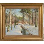 *Harald Julius Niels Pryn (Danish 1891-1968), A winter woodland scene, oil on canvas, signed