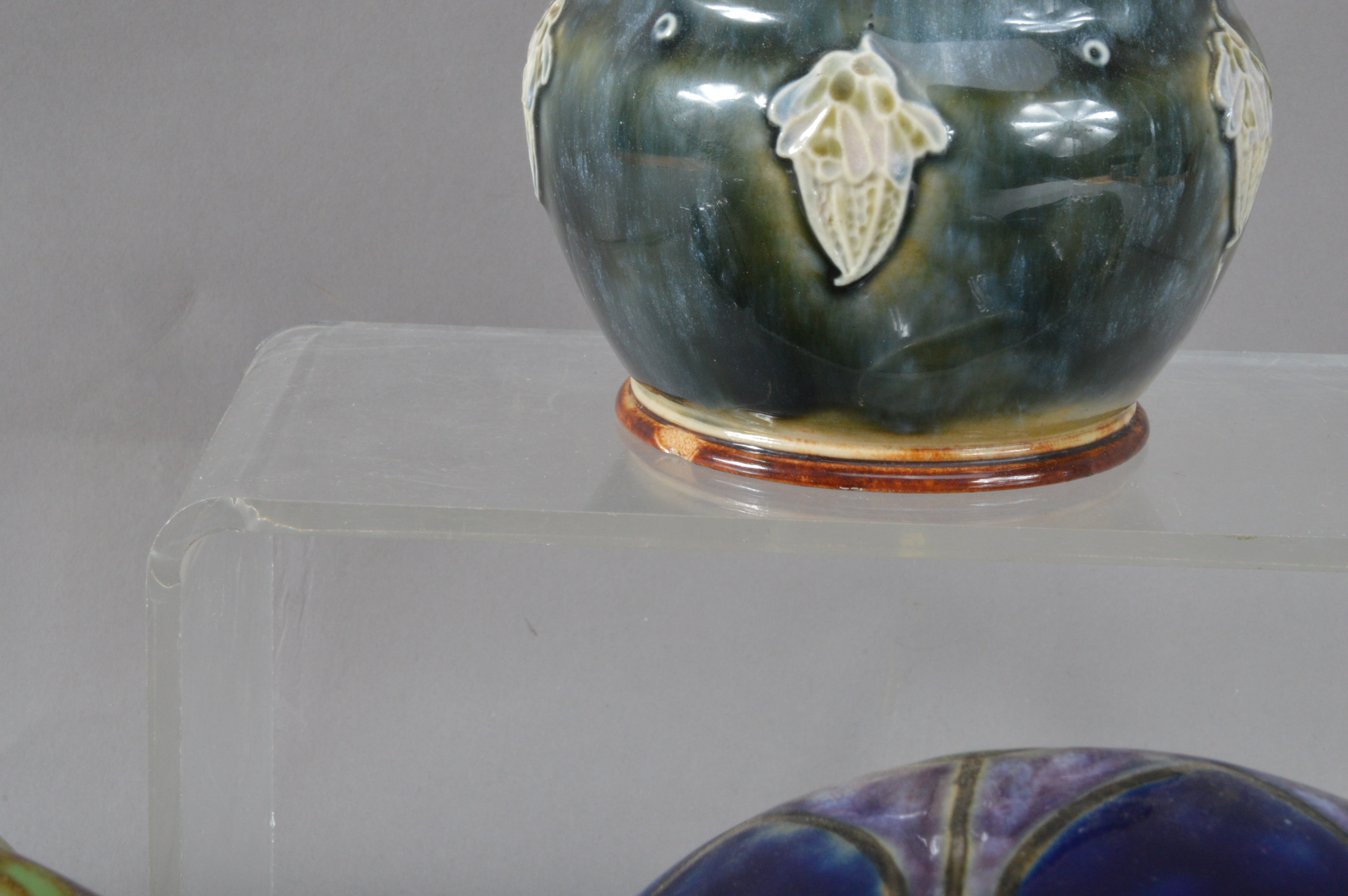 Three Royal Doulton stoneware globular vases, one with an art nouveau style, another incised D. - Image 3 of 3