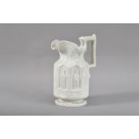 A 19th century porcelain Apostle jug by Hanley, white glazed the spout cracked, marked to the