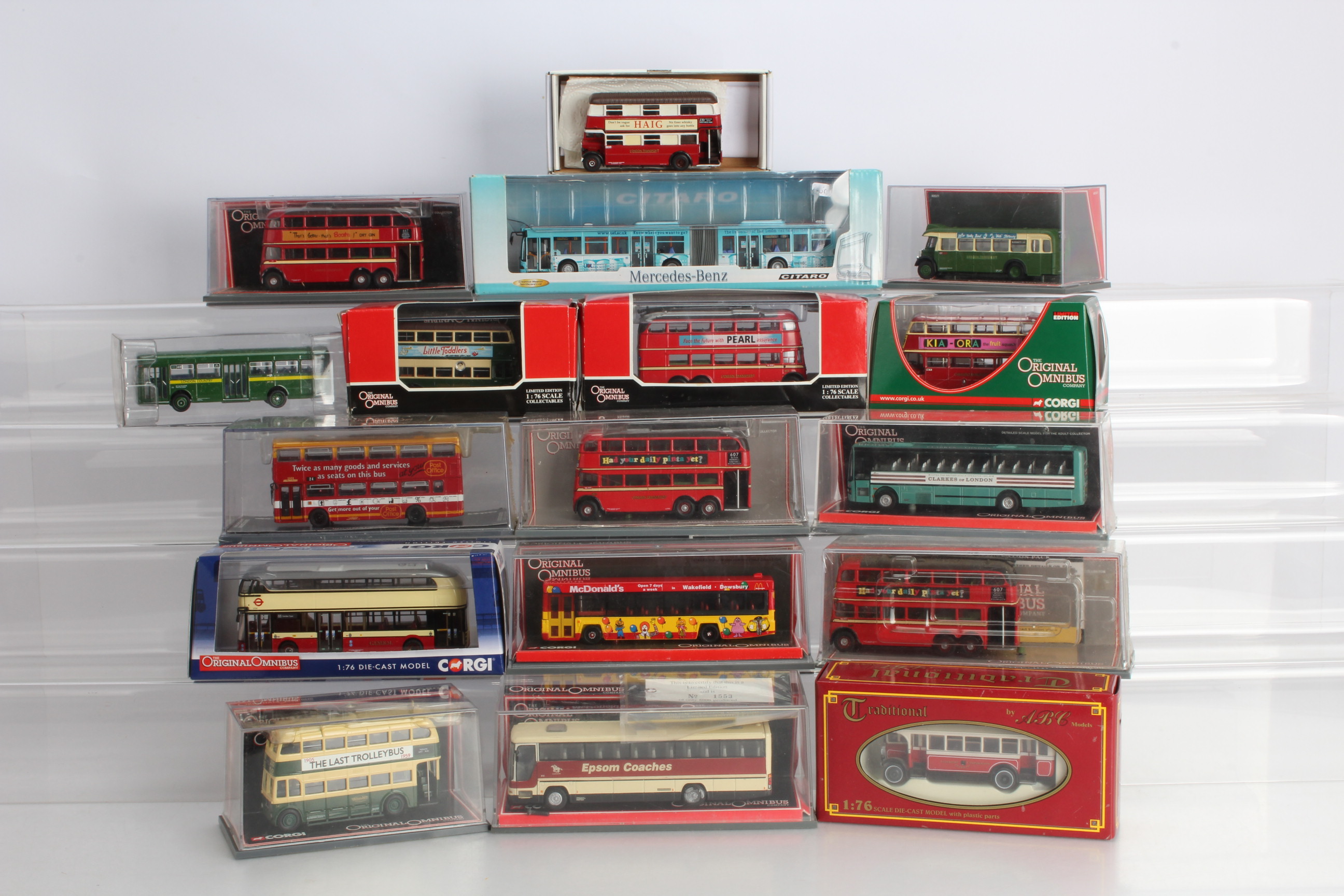 1:76 Scale Vintage and Modern Buses, all boxed/cased, single deck models, Britbus AS2-01 AEC Swift