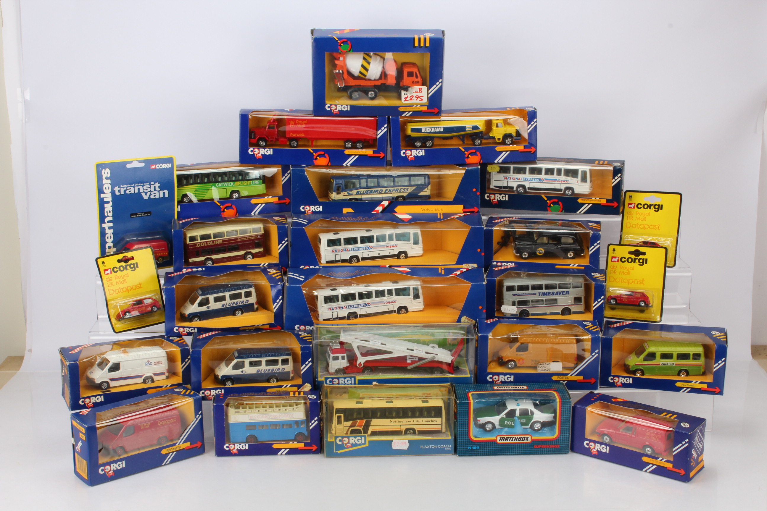 Corgi 1980s/90s Commercial Vehicles, all boxed, some models loose in boxes, public transport models,