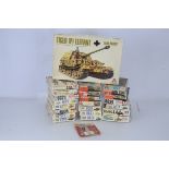 WWII Military Kits and Figure Packs, all boxed, 1:72 scale, Esci Armor 8013 Hummel Howitzer, 8011