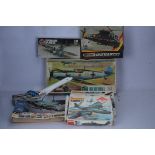WWII and Later Aircraft Kits and Fokker 100 Resin Desk Ornament, kits all boxed, 1:24 scale Airfix