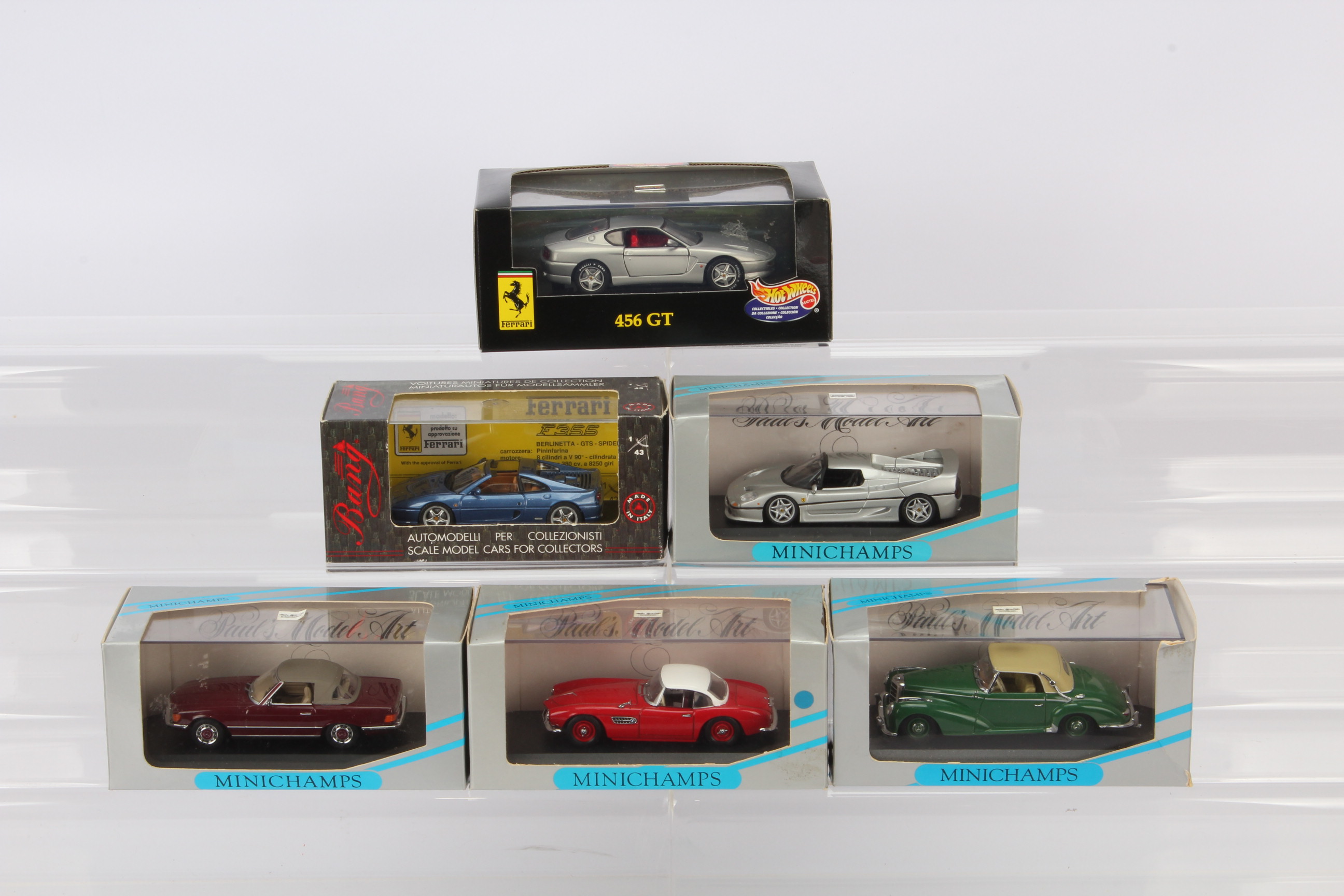 Minichamps and Other Modern Diecast Cars, all cased with card sleeves, 1:43 scale, Minichamps, 430