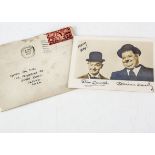 Laurel and Hardy Autographs, a postcard sized photograph of Laurel & Hardy signed Stan Laurel and