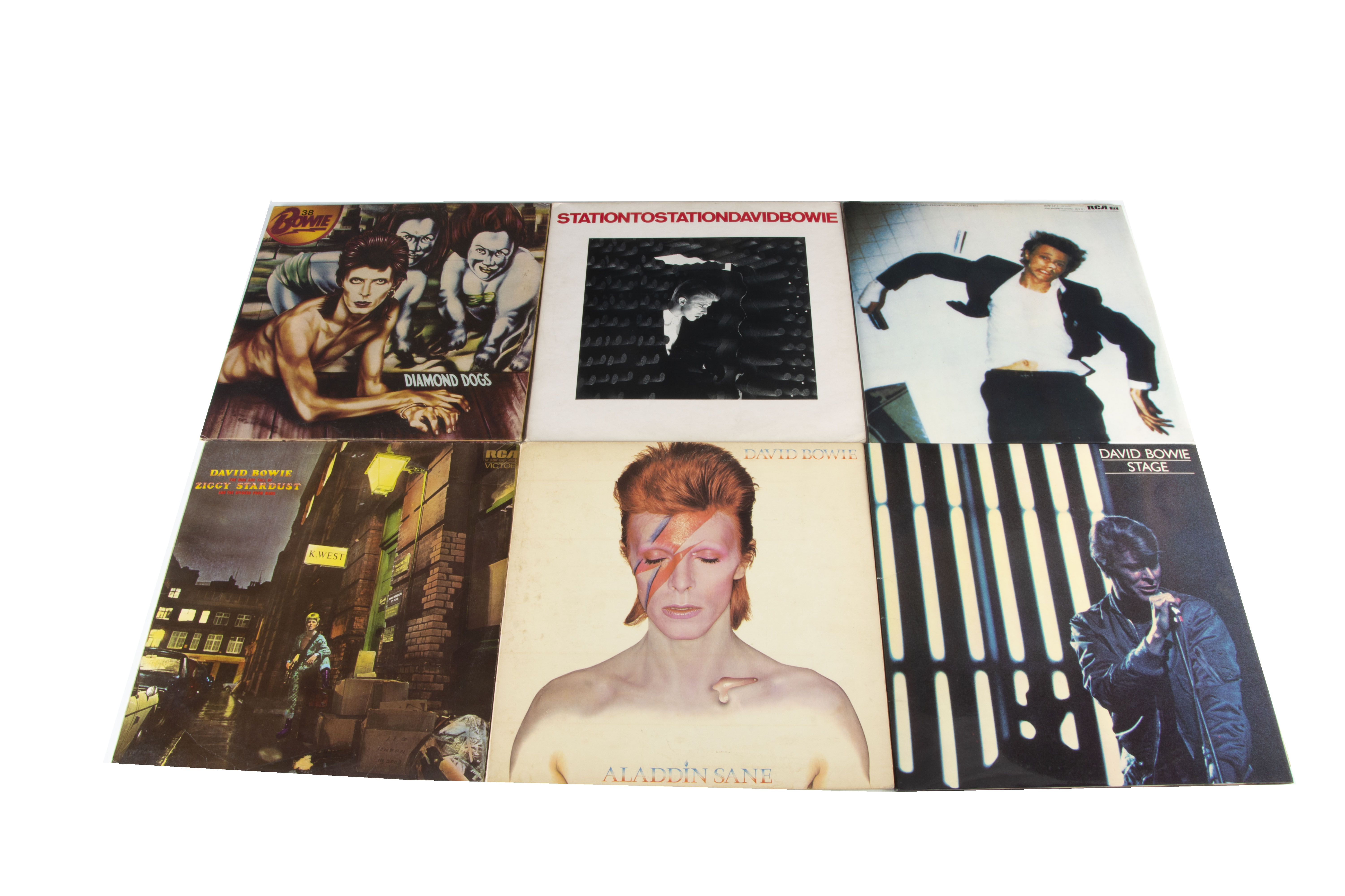 David Bowie LPs, nine original UK Release albums all on the Orange RCA Label comprising Station To