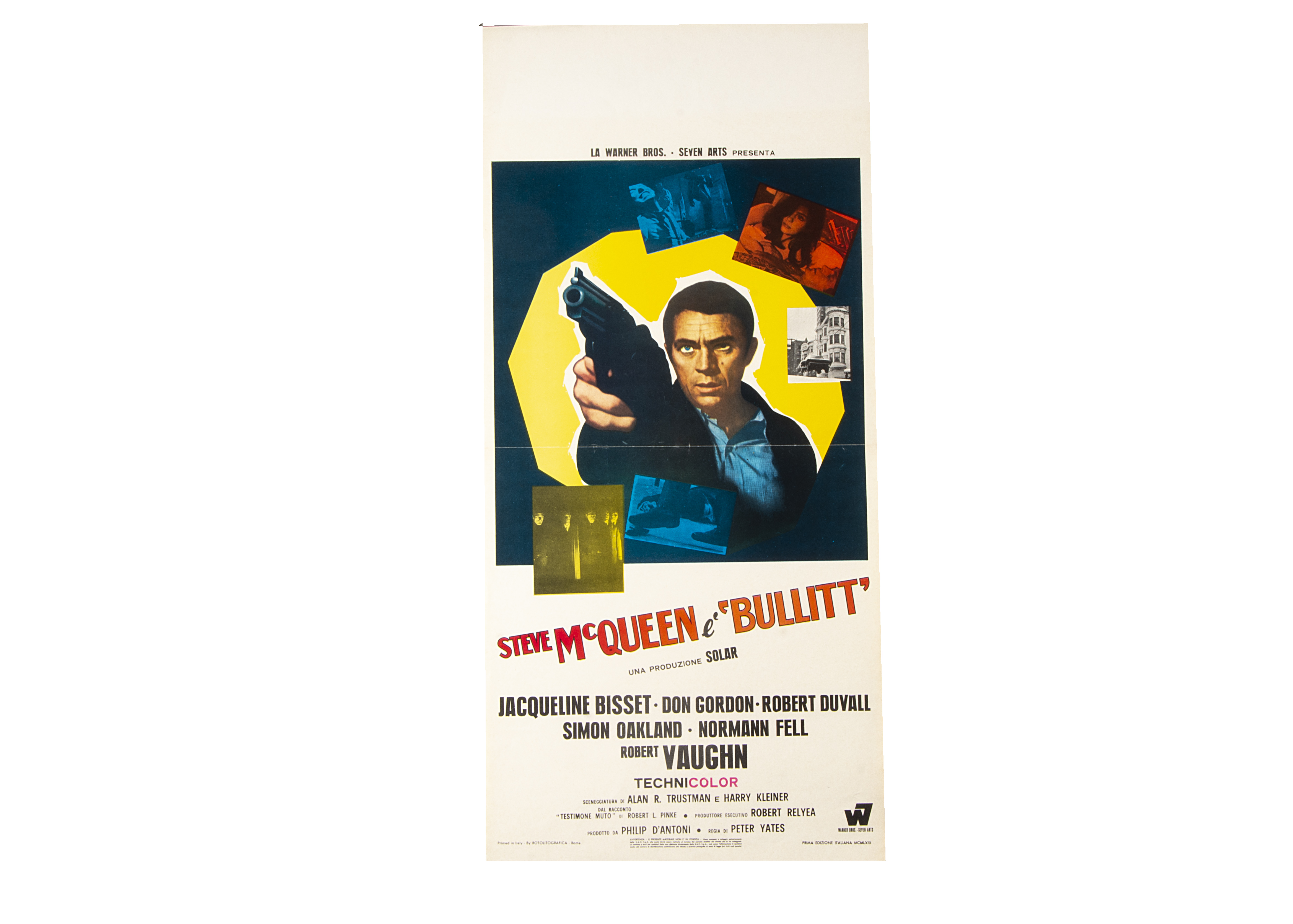 Bullitt (1969) Film Poster, Italian Locandina Poster for Bullitt (1969) starring Steve McQueen -