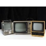 Portable Televisions, two Sony (Transistor model 9-306UB s/n 21936 and model TV-124UB s/n 019003), a