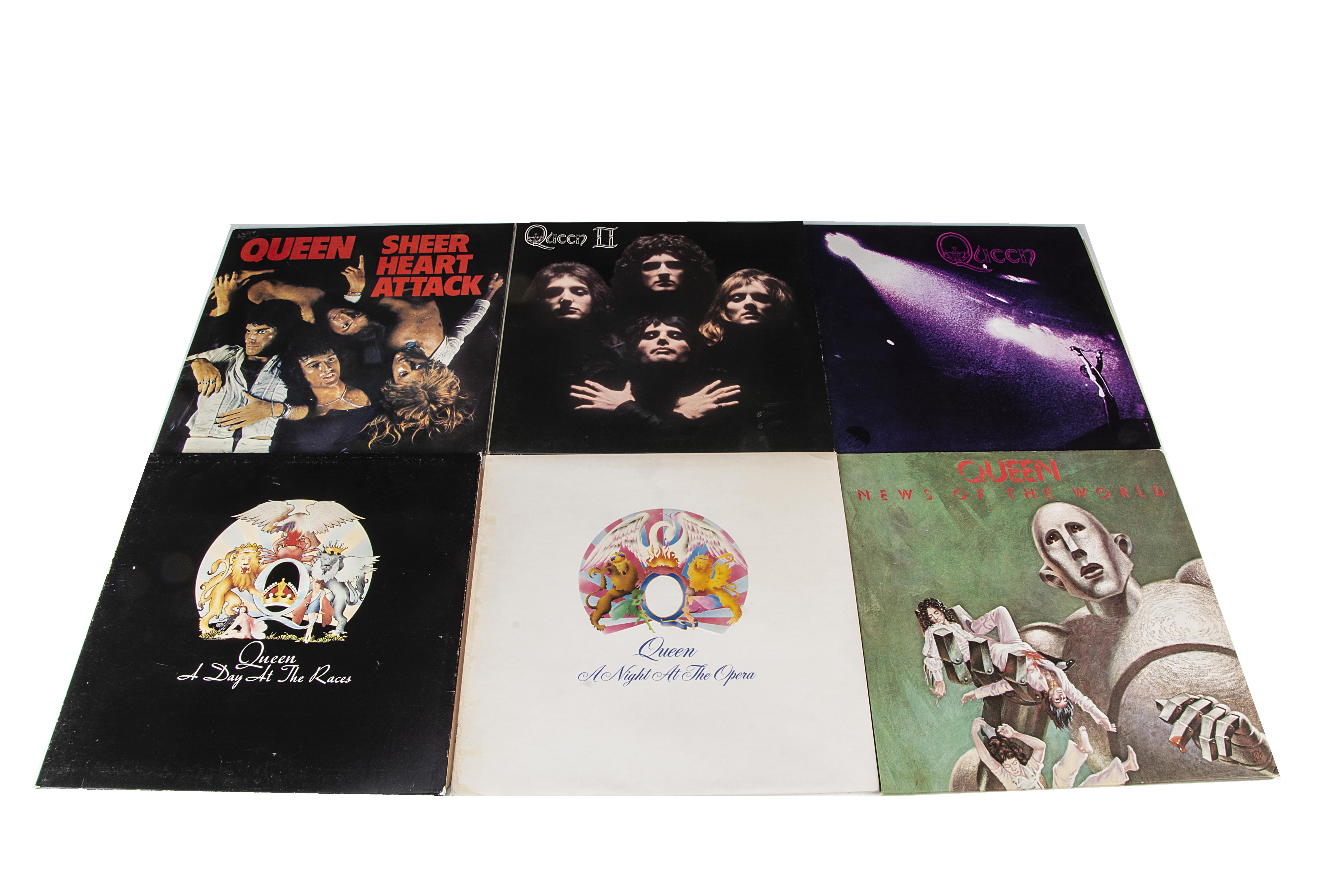 Queen LPs, Queen's first six original UK Release albums comprising Queen, Queen II, Sheer Heart