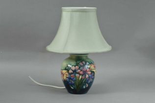 A modern Moorcroft pottery lamp,
