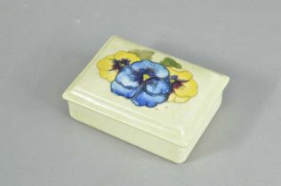 A mid 20th century Moorcroft pottery trinket box and cover,