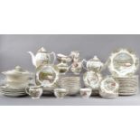 A large collection of Johnsons Bros. Friendly Village pattern dinner, coffee and tea wares,