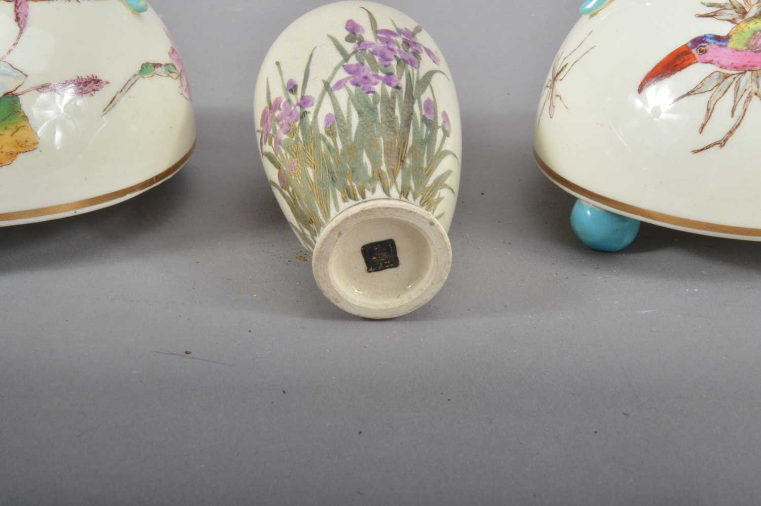 A small Japanese Satsuma style vase, - Image 3 of 3