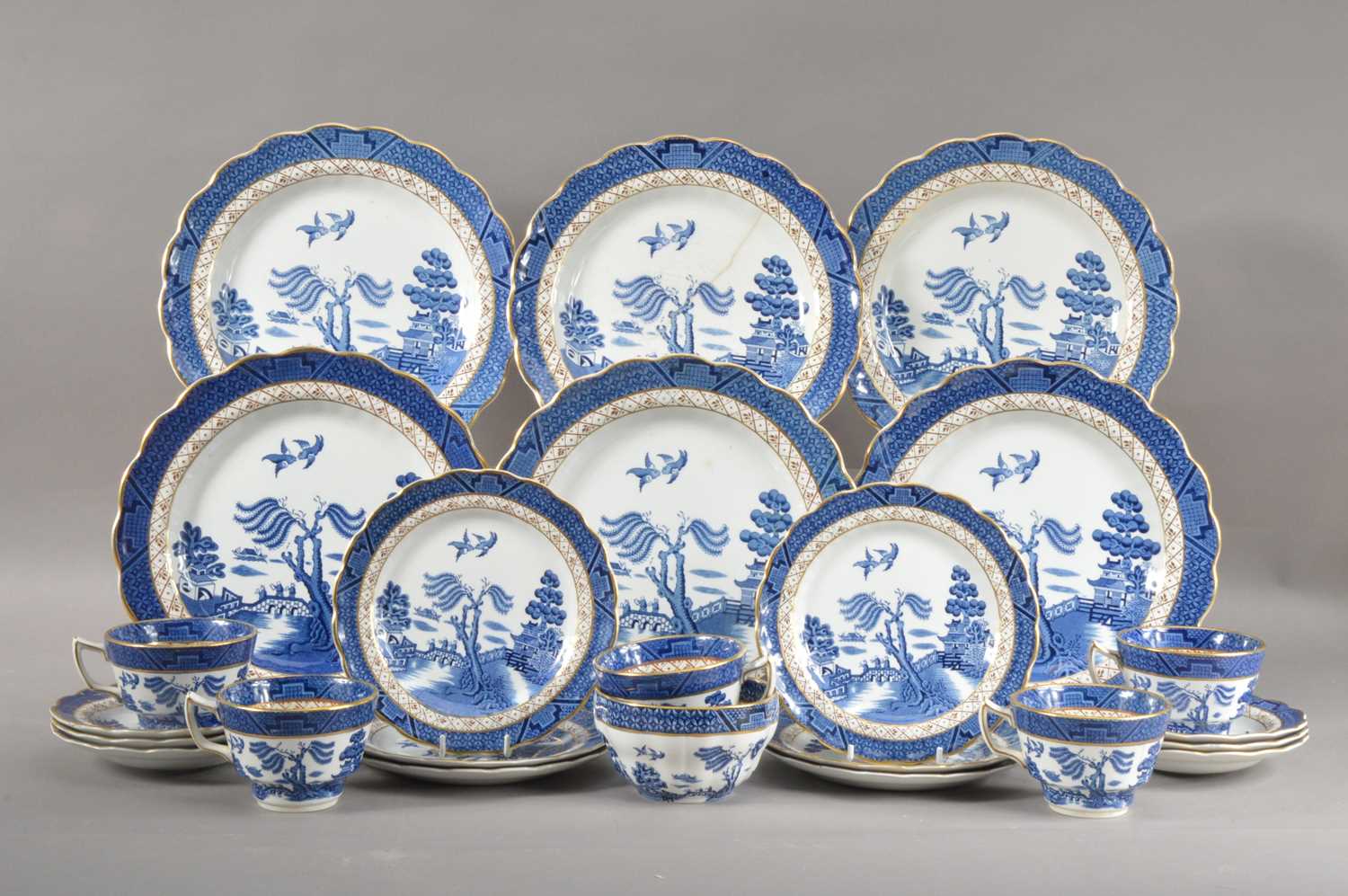 A collection of ceramic Booths 'Real Old Willow' transferware items,