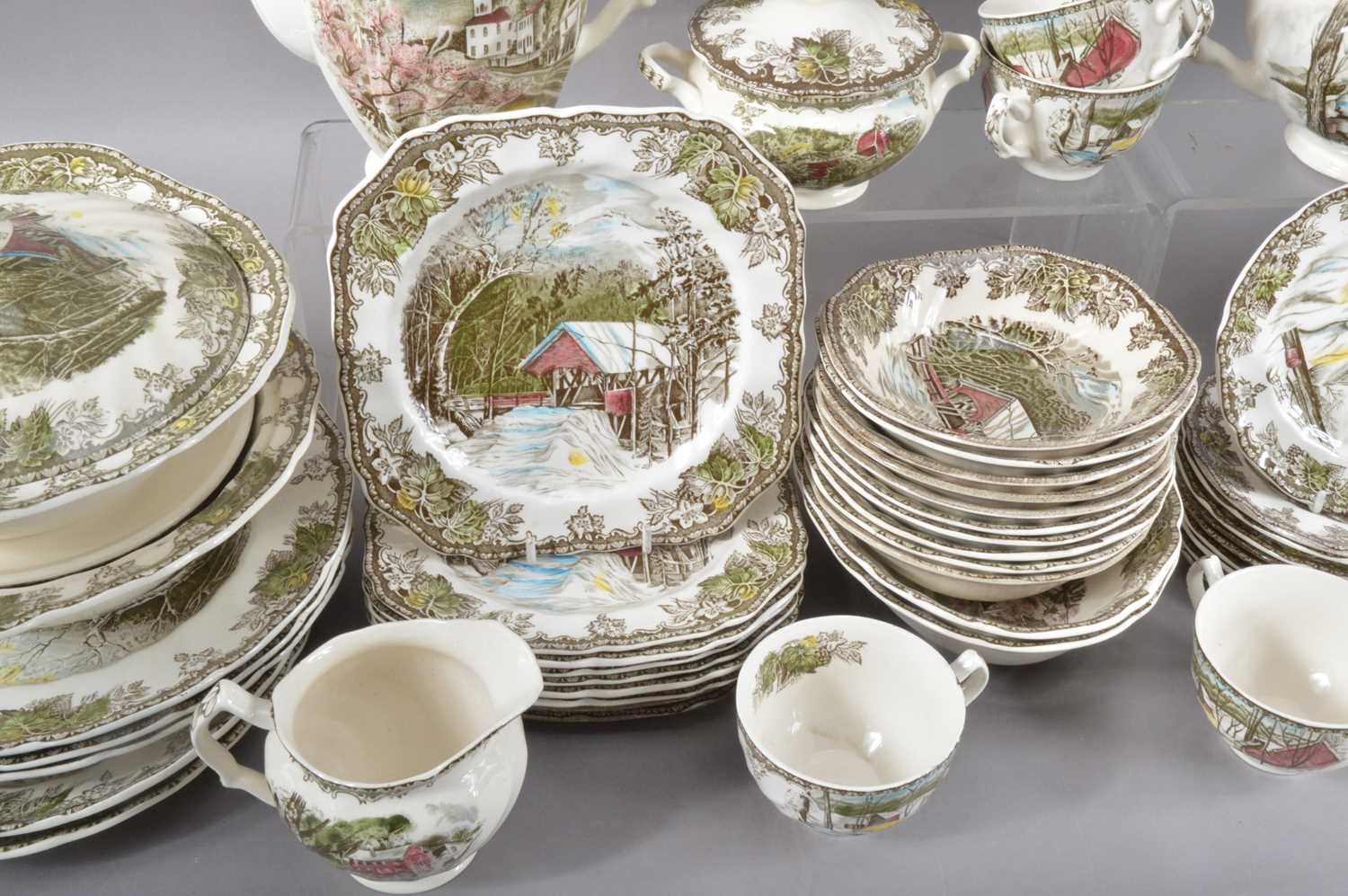 A large collection of Johnsons Bros. Friendly Village pattern dinner, coffee and tea wares, - Image 4 of 4