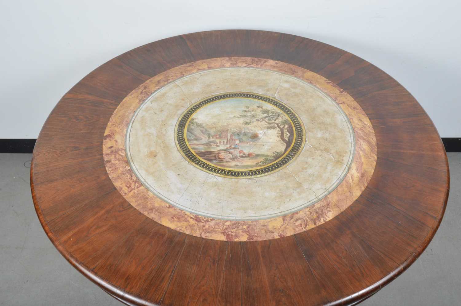 A 19th century rosewood and plaster inlaid circular hall table, - Image 3 of 6