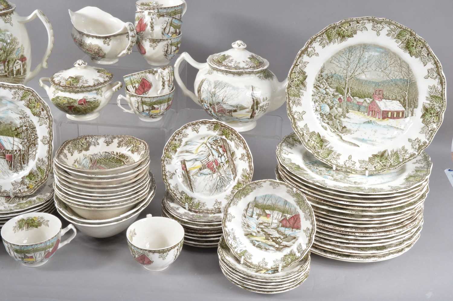 A large collection of Johnsons Bros. Friendly Village pattern dinner, coffee and tea wares, - Image 3 of 4