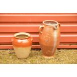 Two classical style glazed pots,