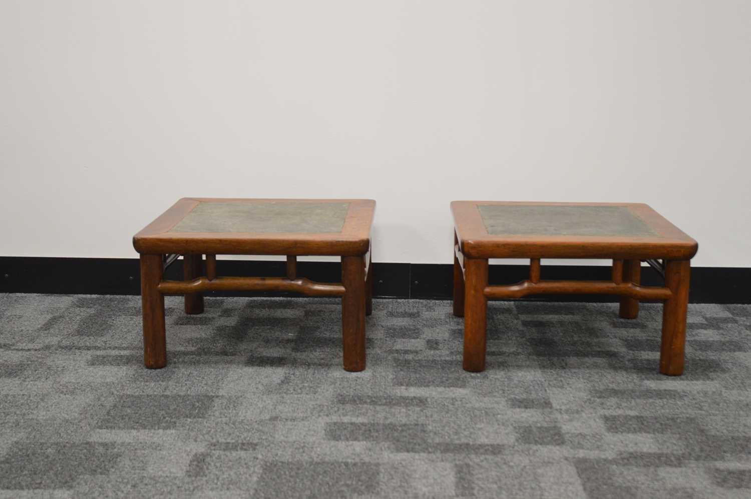 A pair of 20th century Chinese small hardwood tables, - Image 3 of 3