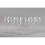 A set of six large Italian wine glasses,