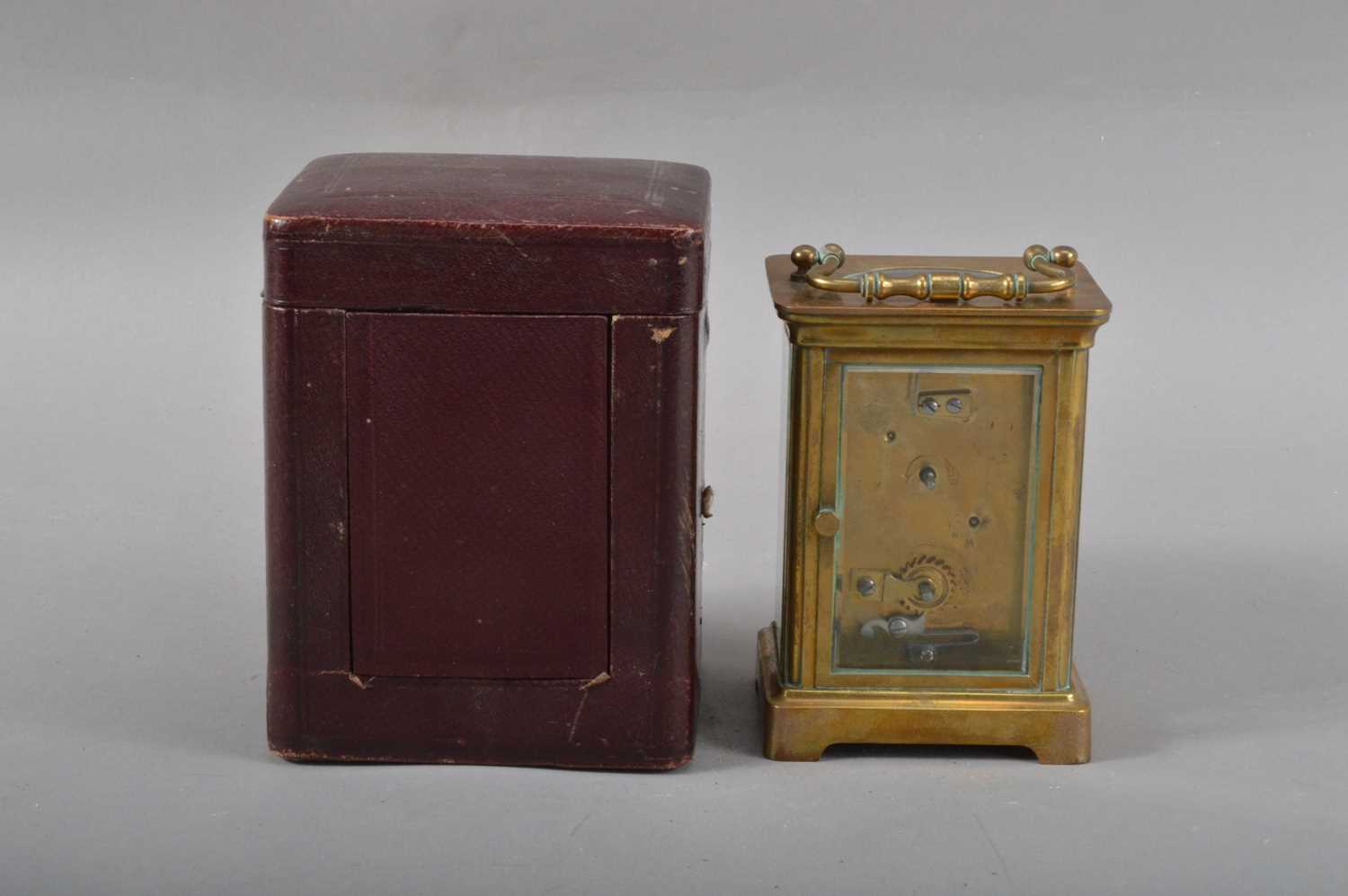 A first half of the 20th century brass carriage clock, - Image 4 of 4