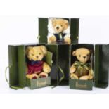 Three Merrythought for Harrods limited edition Teddy Bears,