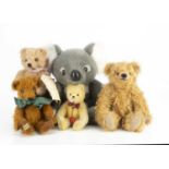 Four small manufactured Teddy Bears,