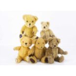 Five manufactured Teddy Bears,