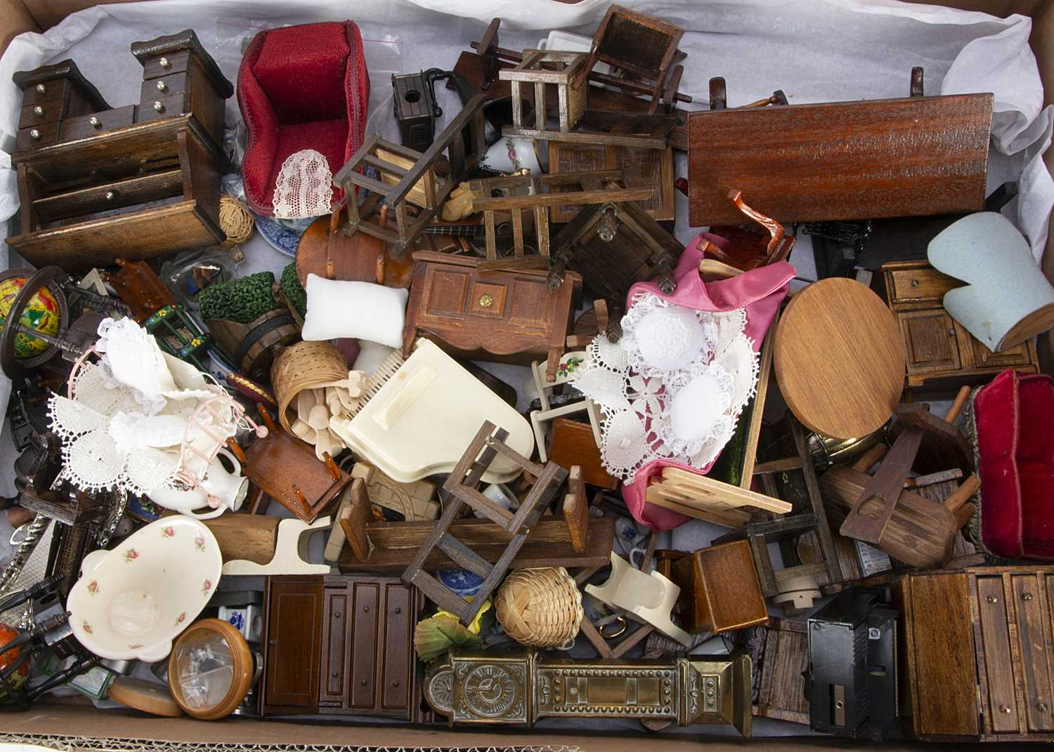 A large quantity of recent dolls' house furniture and chattels,