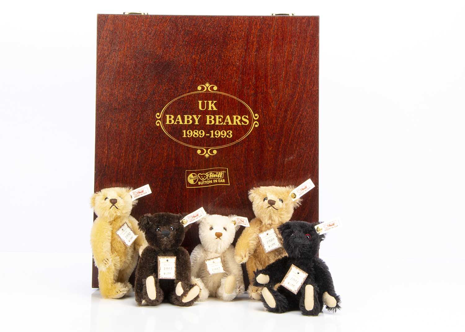 Steiff UK British Collectors Baby Bear set 1989 to 1993,