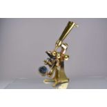 A 19th Century lacquered brass Ross No. 4 Wenham Binocular Petrological Microscope Stand,