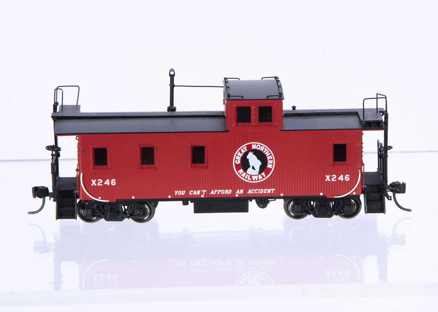 Overland Models Inc H0 Gauge GN 30 Wood Caboose #X246 with Andrews Trucks Factory Painted Red/Black