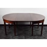 A George III style mahogany D-end dinning table,