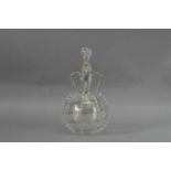 A Danish glass twin handled decanter,