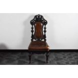 A late 19th century Carolean style oak single chair,