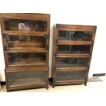 Two 1970's oak modular bookcases,