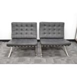 After Ludwig Mies Van De Rohe a pair of Barcelona style chairs,