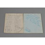 A collection of Sheffield United player autographs from 1936,