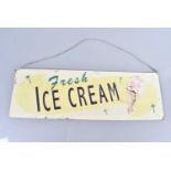 A small vintage 'Fresh Ice Cream' signed,